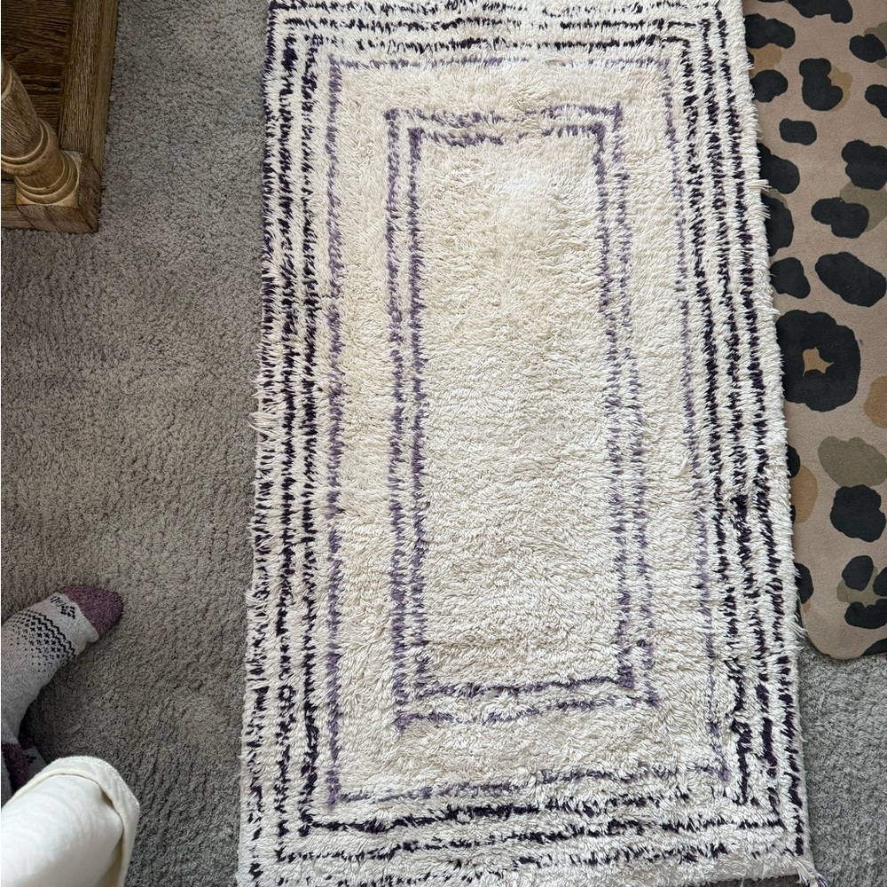Set of 2 Plush 100% cotton rugs washable